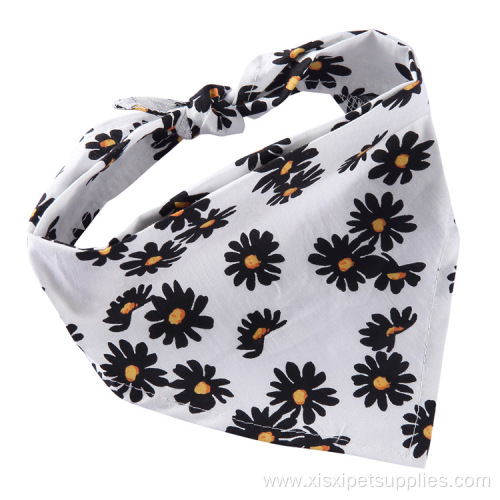 Custom flower print cotton fashionable pet bandana